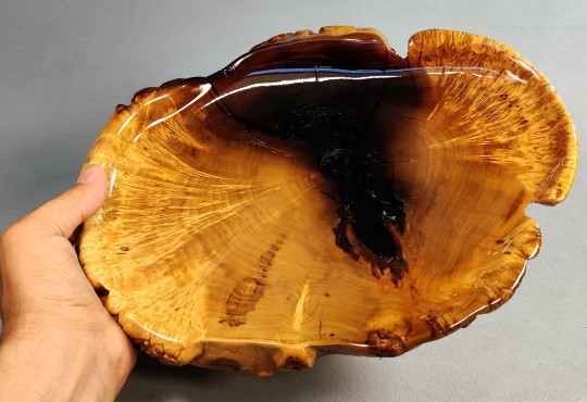 Handmade Wooden Salver / Maple Burl Wood